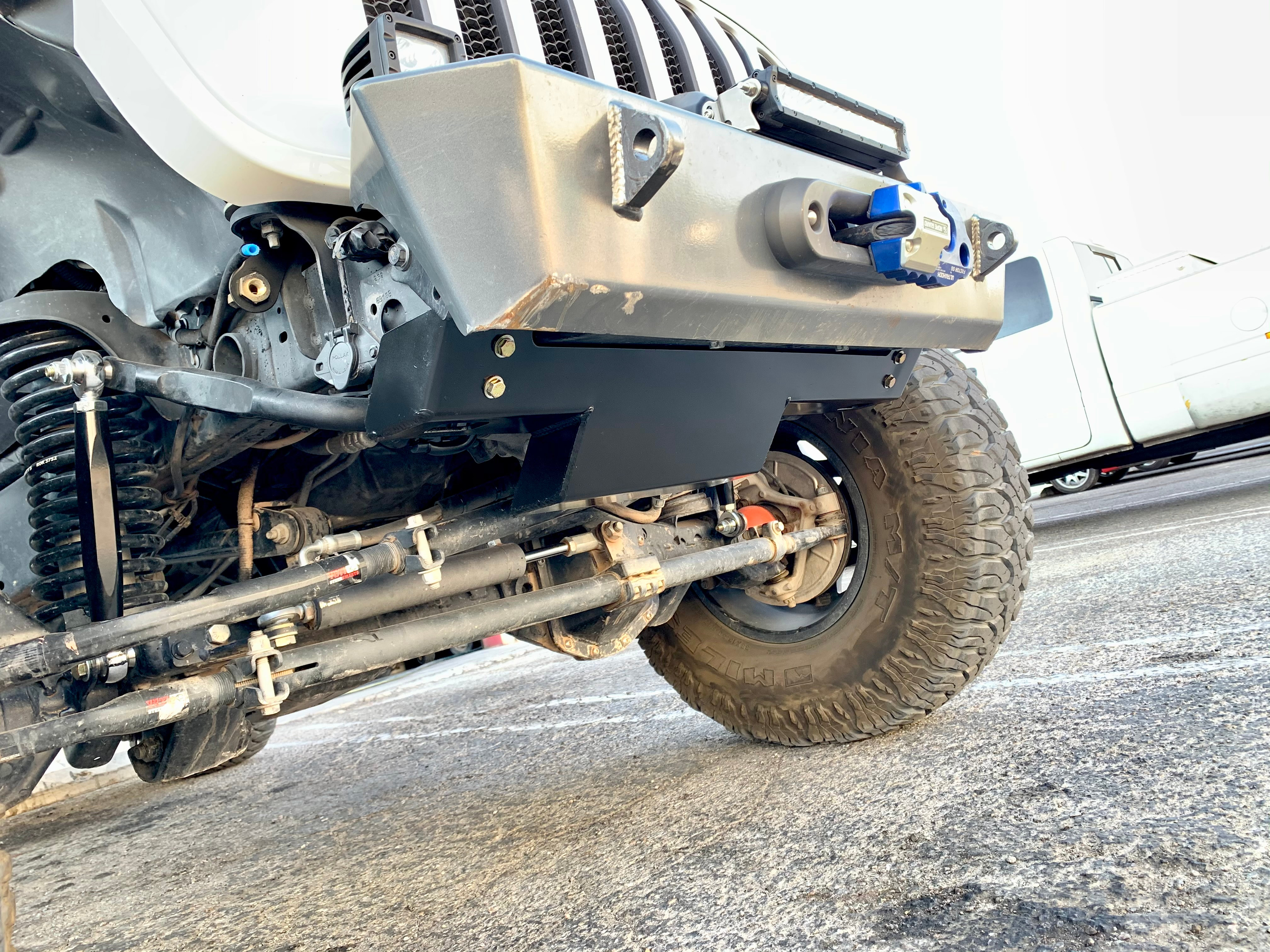Jeep JL, JLU and Gladiator Rubicon Front Sway Bar Disconnect Skid Plate (Crash Bar Chop) Jeep JL, JLU and Gladiator Rubicon Front Sway Bar Disconnect Skid Plate (Crash Bar Chop)
